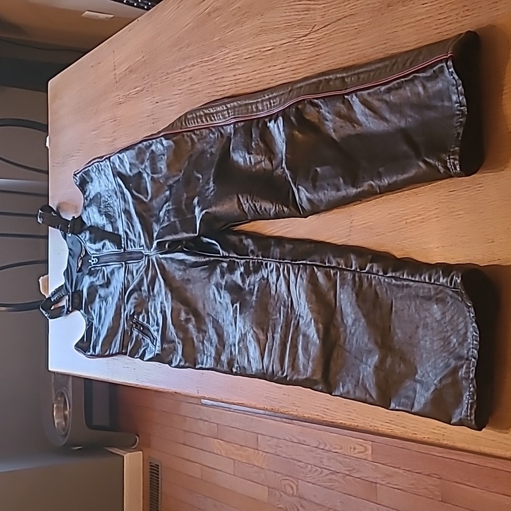 Vintage all leather Harley Davidson riding bibs size 36